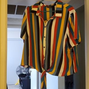 Cropped Stripe Shirt